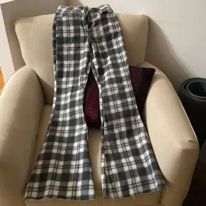 Plaid Flare Jeans